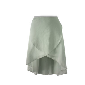 Jupe en mousseline asymétrique, vert olive
