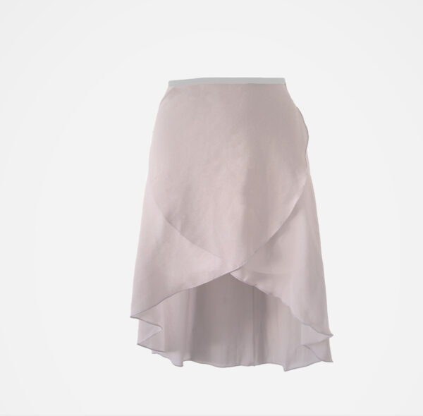 Jupe en mousseline asymétrique, rose pale