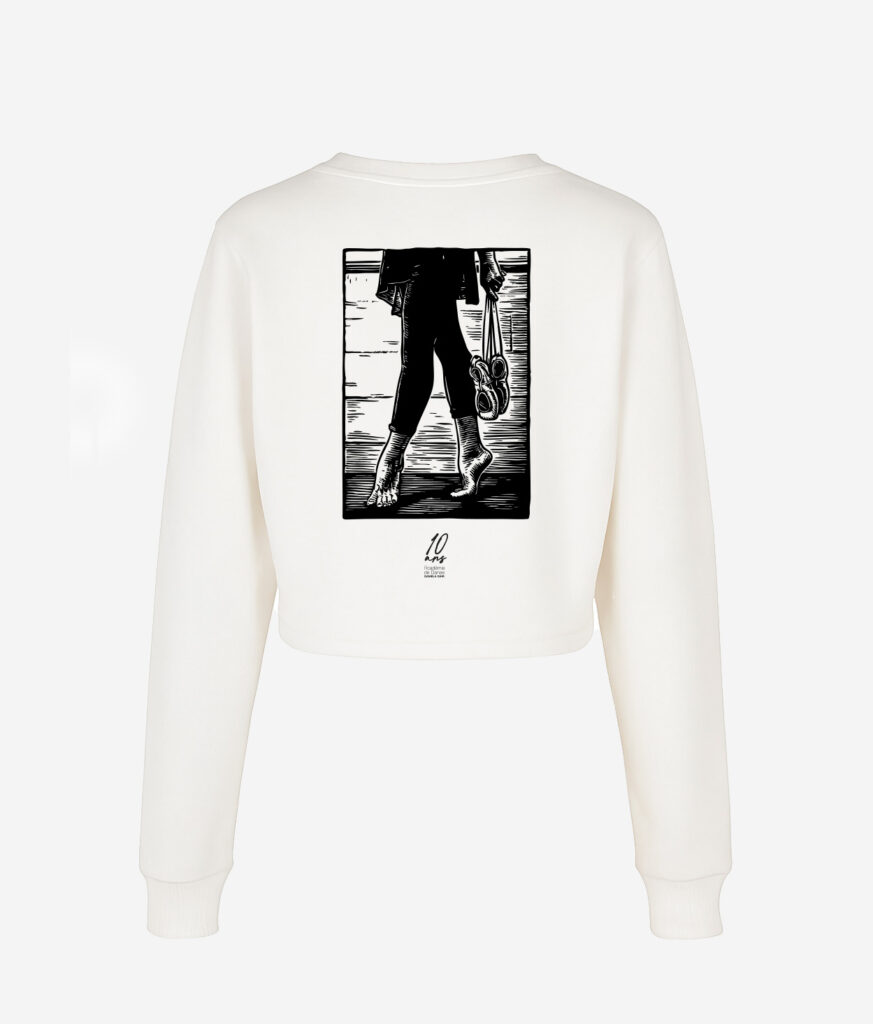 Pull crop en éponge blanc
