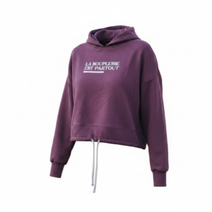 Sweat à capuche oversize court Mûre