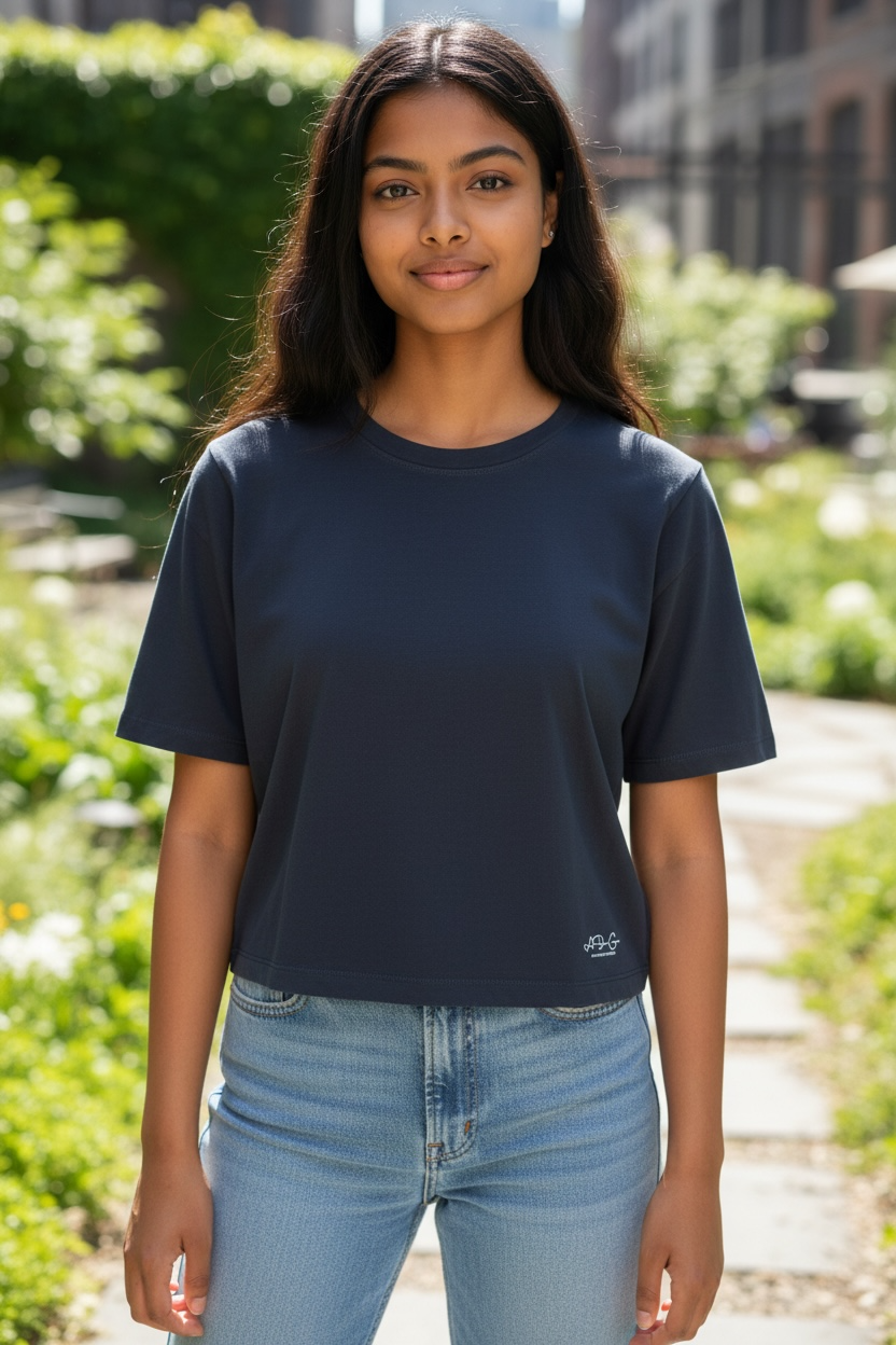 Tee-shirt crop top noir – Image 2